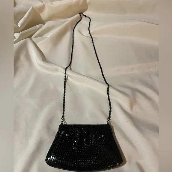 Vintage Black Mesh Evening Bag with Chain Strap by Y & S - Picture 4 of 9